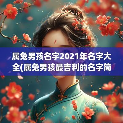 属兔男孩名字2025年名字大全(属兔男孩最吉利的名字简单)