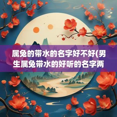 属兔的带水的名字好不好(男生属兔带水的好听的名字两个字)