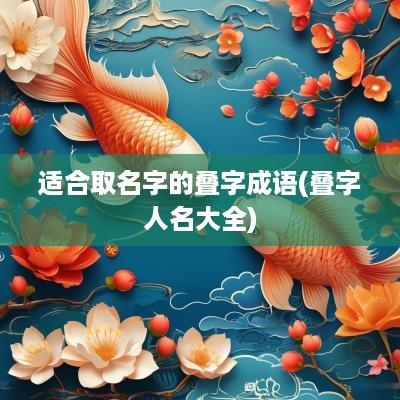 适合取名字的叠字成语(叠字人名大全)