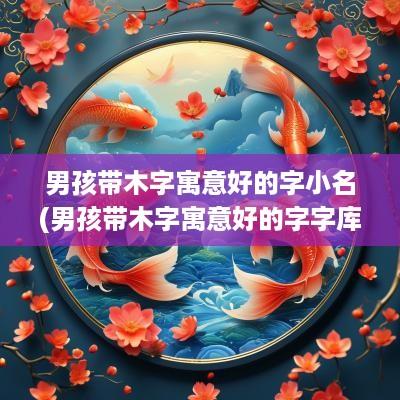 男孩带木字寓意好的字小名(男孩带木字寓意好的字字库)