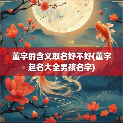董字的含义取名好不好(董字起名大全男孩名字)