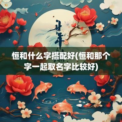 恒和什么字搭配好(恒和那个字一起取名字比较好)