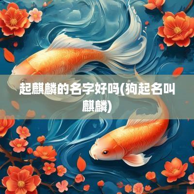 起麒麟的名字好吗(狗起名叫麒麟)