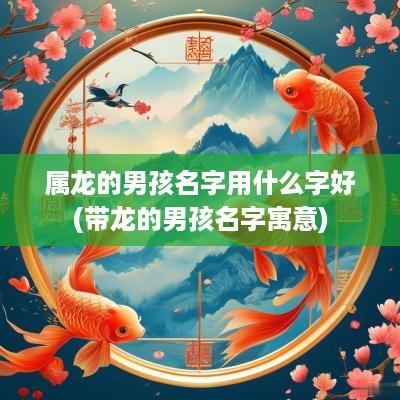 属龙的男孩名字用什么字好(带龙的男孩名字寓意)