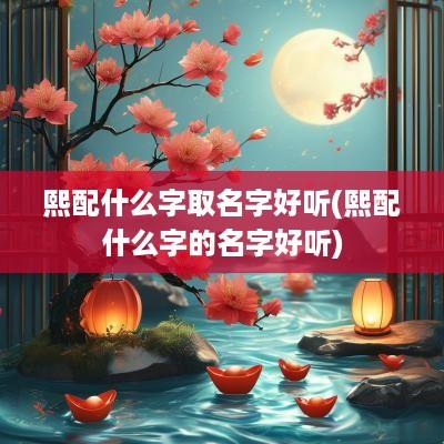 熙配什么字取名字好听(熙配什么字的名字好听)