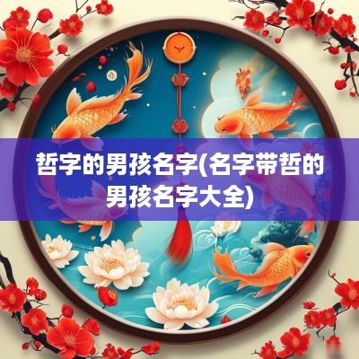 哲字的男孩名字(名字带哲的男孩名字大全)