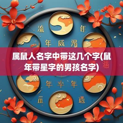 属鼠人名字中带这几个字(蛇年带星字的男孩名字)