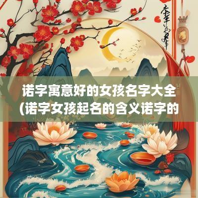 诺字寓意好的女孩名字大全(诺字女孩起名的含义诺字的名字配搭)
