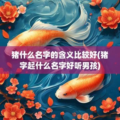 猪什么名字的含义比较好(猪字起什么名字好听男孩)