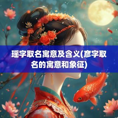瑶字取名寓意及含义(彦字取名的寓意和象征)