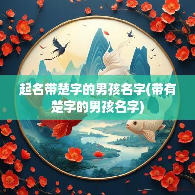 起名带楚字的男孩名字(带有楚字的男孩名字)