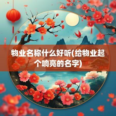 物业名称什么好听(给物业起个响亮的名字)