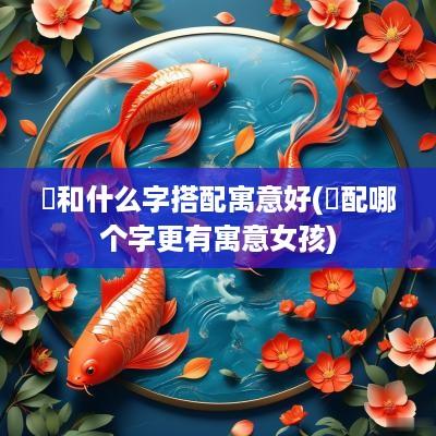 璟和什么字搭配寓意好(璟配哪个字更有寓意女孩)