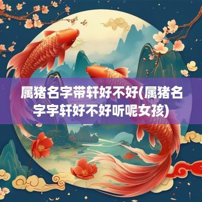 属猪名字带轩好不好(属猪名字宇轩好不好听呢女孩)