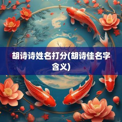 胡诗诗姓名打分(胡诗佳名字含义)
