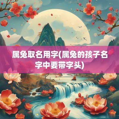 属兔取名用字(属兔的孩子名字中要带字头)