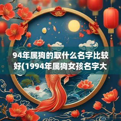 94年属狗的取什么名字比较好(1994年属狗女孩名字大全)