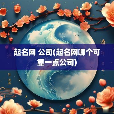 起名网 公司(起名网哪个可靠一点公司)