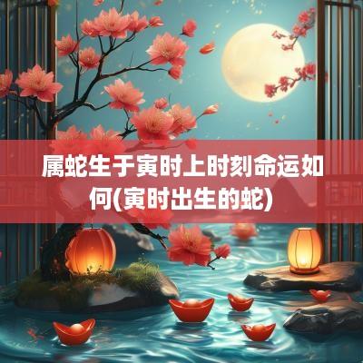 属蛇生于寅时上时刻命运如何(寅时出生的蛇)