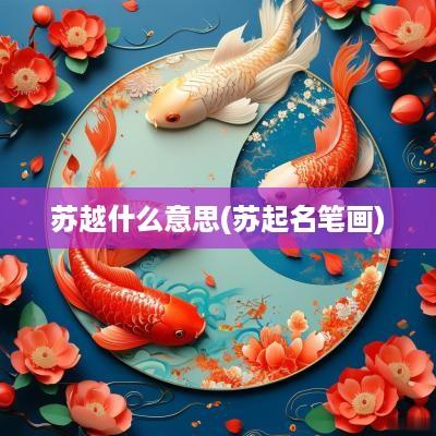 苏越什么意思(苏起名笔画)