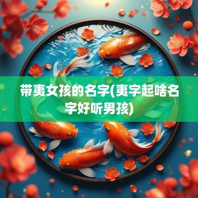 带夷女孩的名字(夷字起啥名字好听男孩)