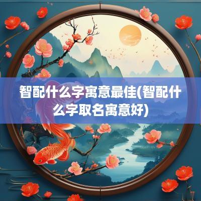智配什么字寓意最佳(智配什么字取名寓意好)