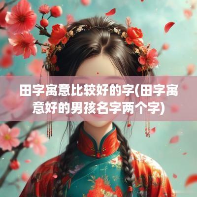 田字寓意比较好的字(田字寓意好的男孩名字两个字)