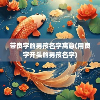 带良字的男孩名字寓意(用良字开头的男孩名字)
