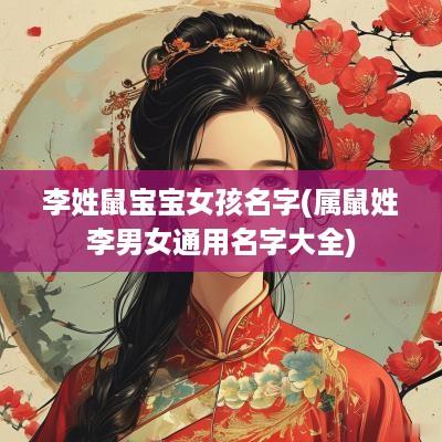 李姓鼠宝宝女孩名字(属鼠姓李男女通用名字大全)