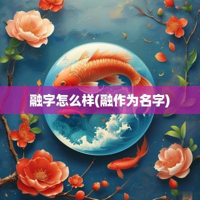 融字怎么样(融作为名字)