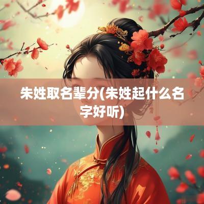 朱姓取名辈分(朱姓起什么名字好听)