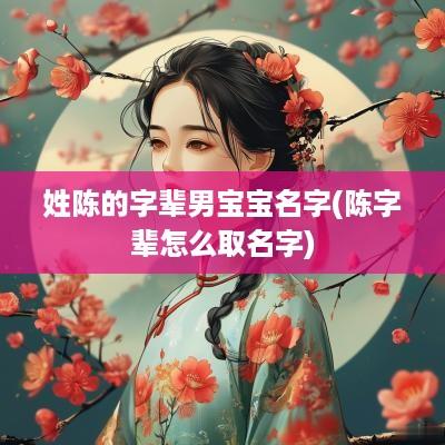 姓陈的字辈男宝宝名字(陈字辈怎么取名字)