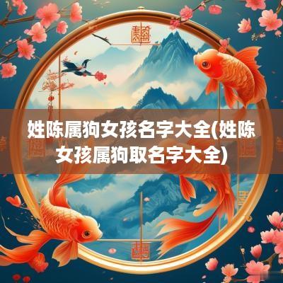 姓陈属狗女孩名字大全(姓陈女孩属狗取名字大全)