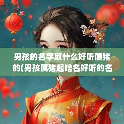 男孩的名字取什么好听属猪的(男孩属猪起啥名好听的名字两个字)