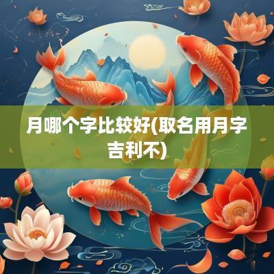 月哪个字比较好(取名用月字吉利不)