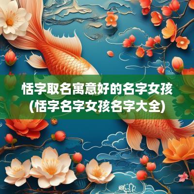 恬字取名寓意好的名字女孩(恬字名字女孩名字大全)