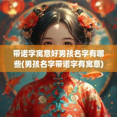 带诺字寓意好男孩名字有哪些(男孩名字带诺字有寓意)