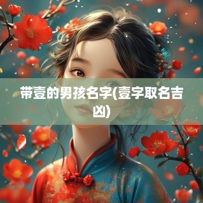 带壹的男孩名字(壹字取名吉凶)
