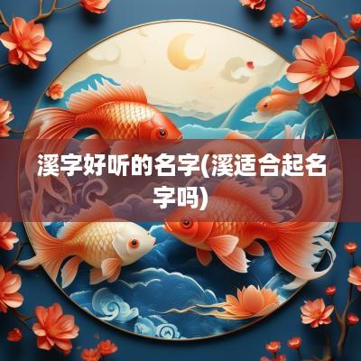 溪字好听的名字(溪适合起名字吗)