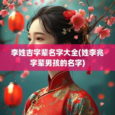 李姓吉字辈名字大全(姓李兆字辈男孩的名字)