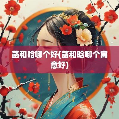 菡和晗哪个好(菡和晗哪个寓意好)