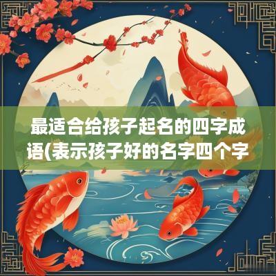 最适合给孩子起名的四字成语(表示孩子好的名字四个字有哪些)