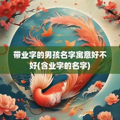 带业字的男孩名字寓意好不好(含业字的名字)