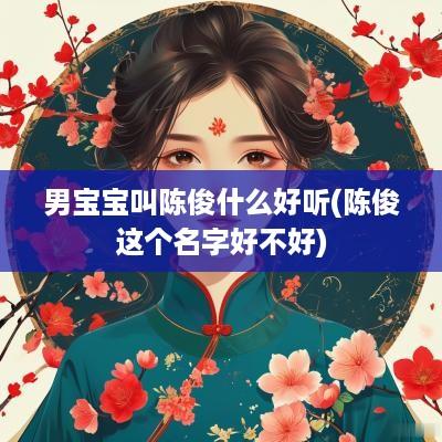 男宝宝叫陈俊什么好听(陈俊这个名字好不好)