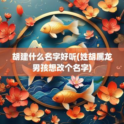 胡建什么名字好听(姓胡属龙男孩想改个名字)