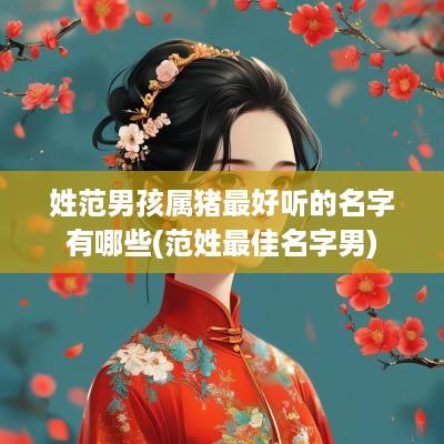 姓范男孩属猪最好听的名字有哪些(范姓最佳名字男)