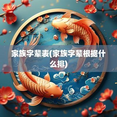 家族字辈表(家族字辈根据什么排)