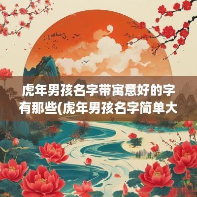 蛇年男孩名字带寓意好的字有那些(蛇年男孩名字简单大方洋气)