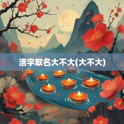 浩字取名大不大(大不大)
