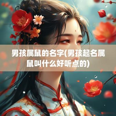 男孩属鼠的名字(男孩起名属鼠叫什么好听点的)